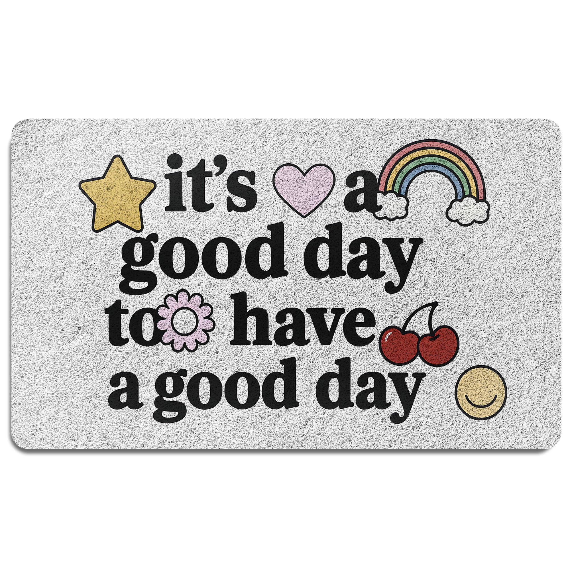 FISWAFY Cute Inspirational Rainbow Door Mat, It's a Good Day to Have a Good Day Motivational Welcome Doormat for Porch Entryway Entrance Front Door,