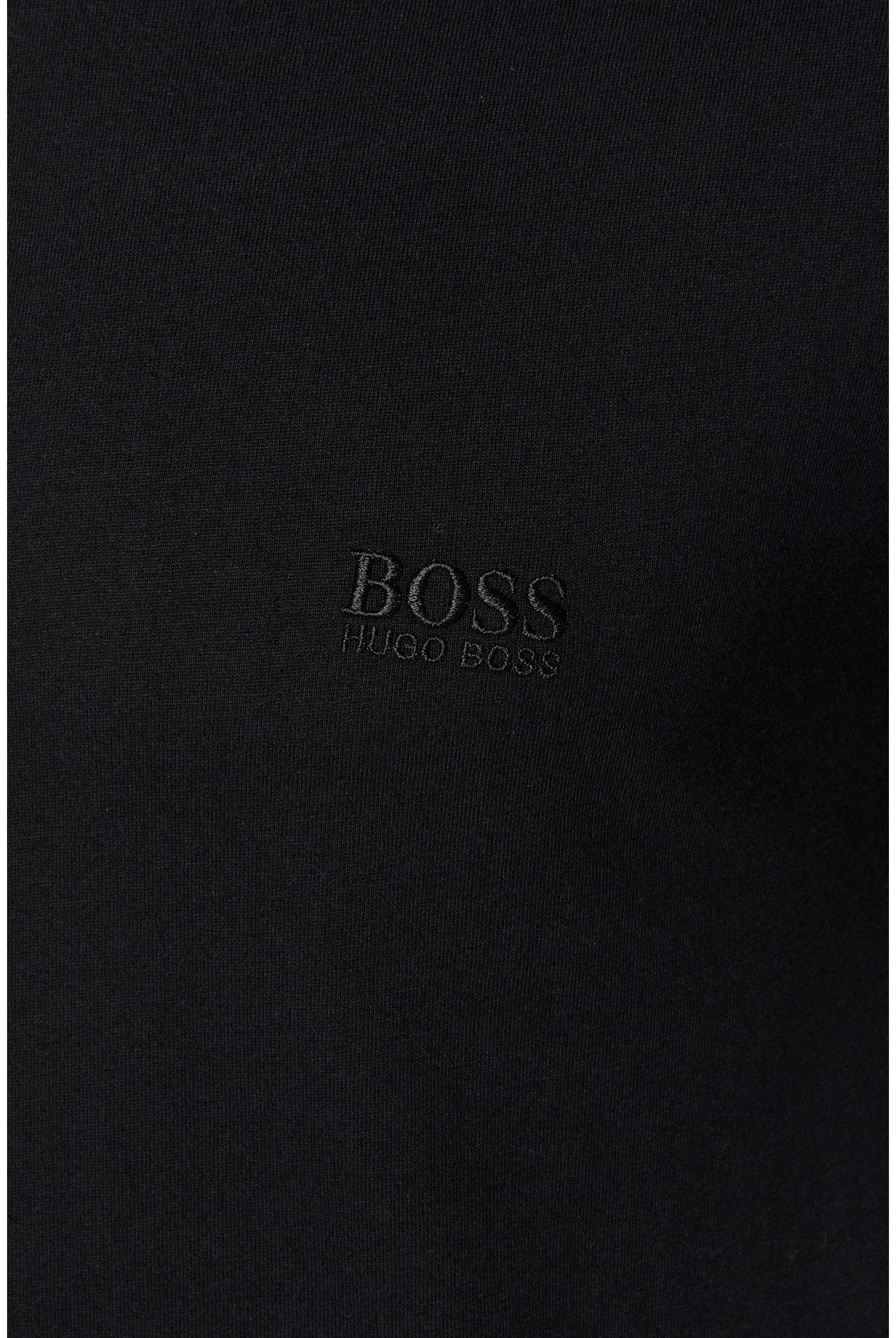 BOSS Męskie klasyczne T-shirty z krótkim rękawem, czysta bawełna, dekolt w serek, 3 sztuki w opakowaniu, czarny, S