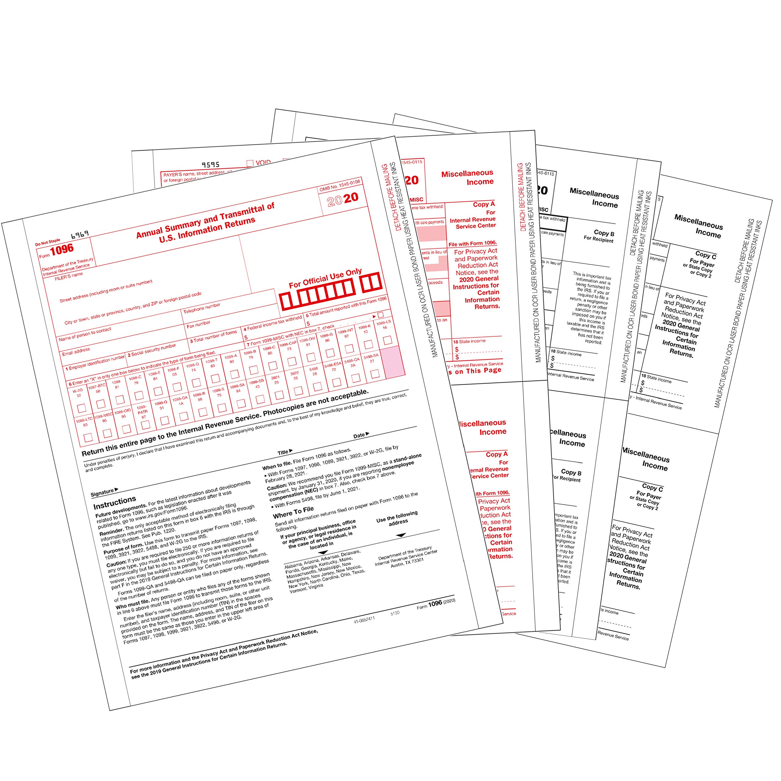 1099 MISC Forms 2025, 1099 MISC Laser Forms IRS Approved Designed for Quickbooks and Accounting Software 2025, 4 Part Tax Forms Kit, 25 Vendor Kit - Total 54 (105) Forms