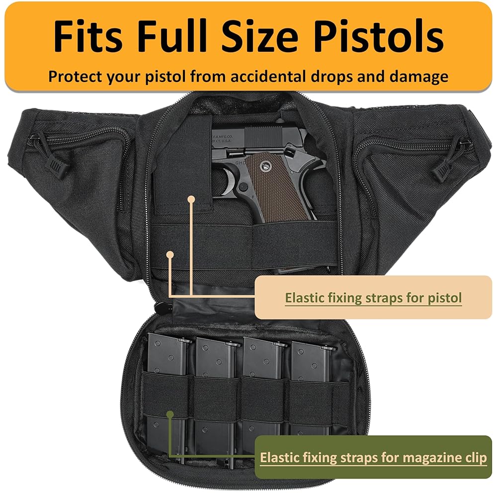 Edc Bag Tactical Concealed Carry Fanny Pack Quick-Release Pistol