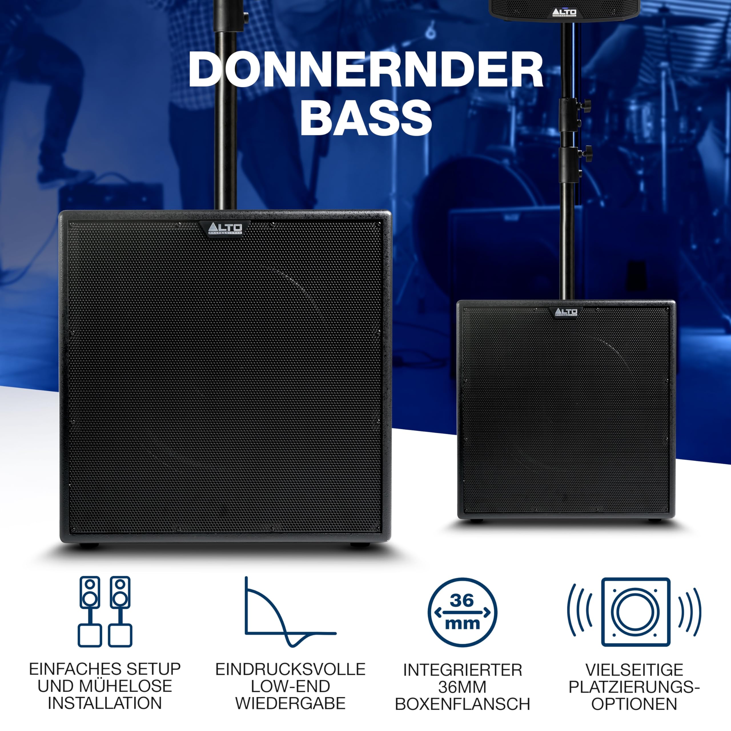 ALTO TX12S - 900W 12-Zoll Aktiv Subwoofer, DSP-optimierter PA Anlage mit 2-Zoll Schwingspule, überragendem Bass, einfachem Aufbau