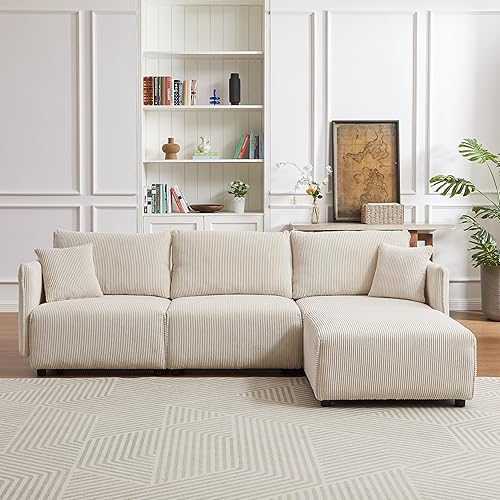 Miniatura 3 de 106" Luxurious Corduroy Sillones para Sala Sofa, para Sala Sofa with High-Density Foam, para Sala Sofas with Solid Wood Frame for Living Spaces,