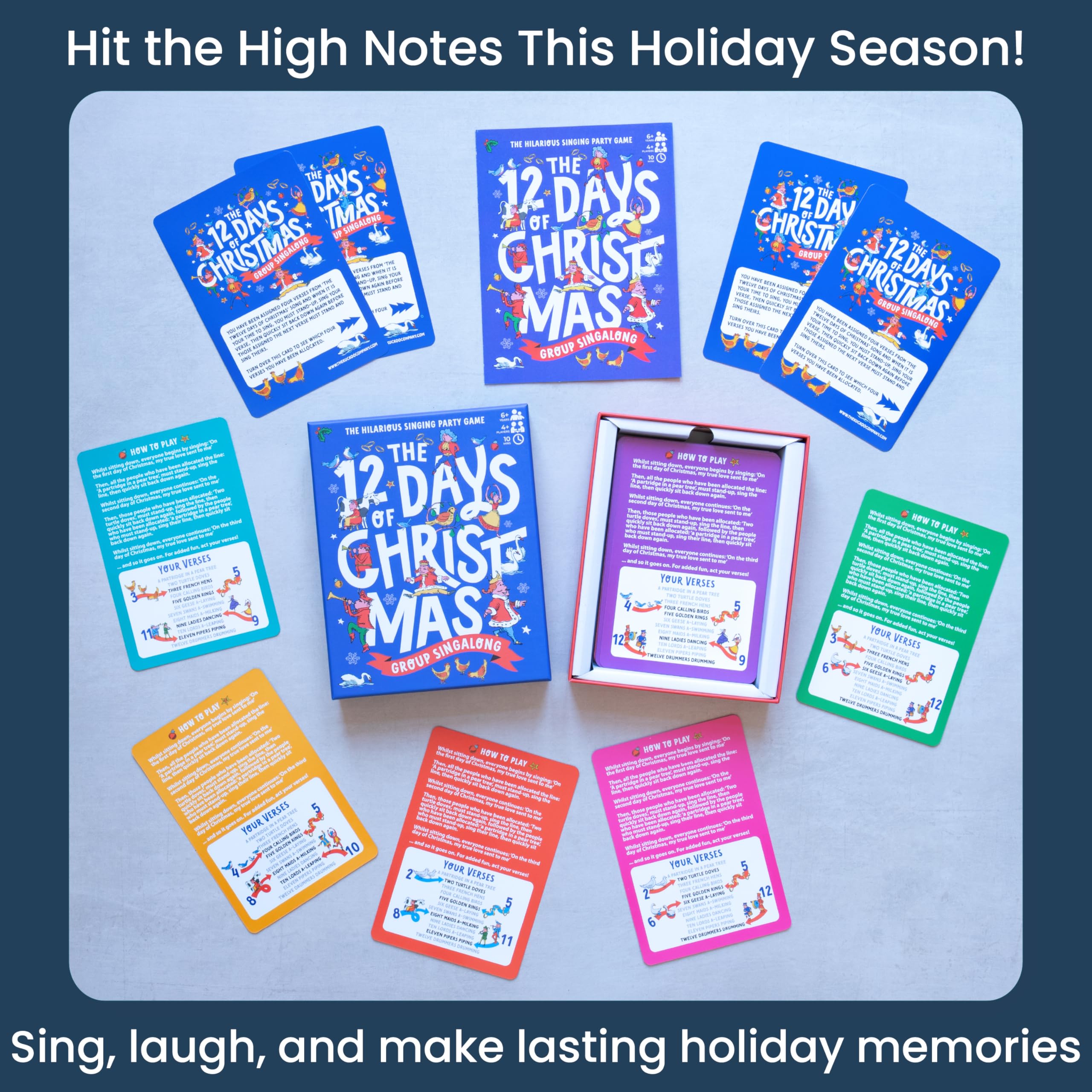 Kuckoo Games: The 12 Days of Christmas Group Singalong - the hilarious singing party game, Red and Green, 14.5 cm x 10 cm - Image 3