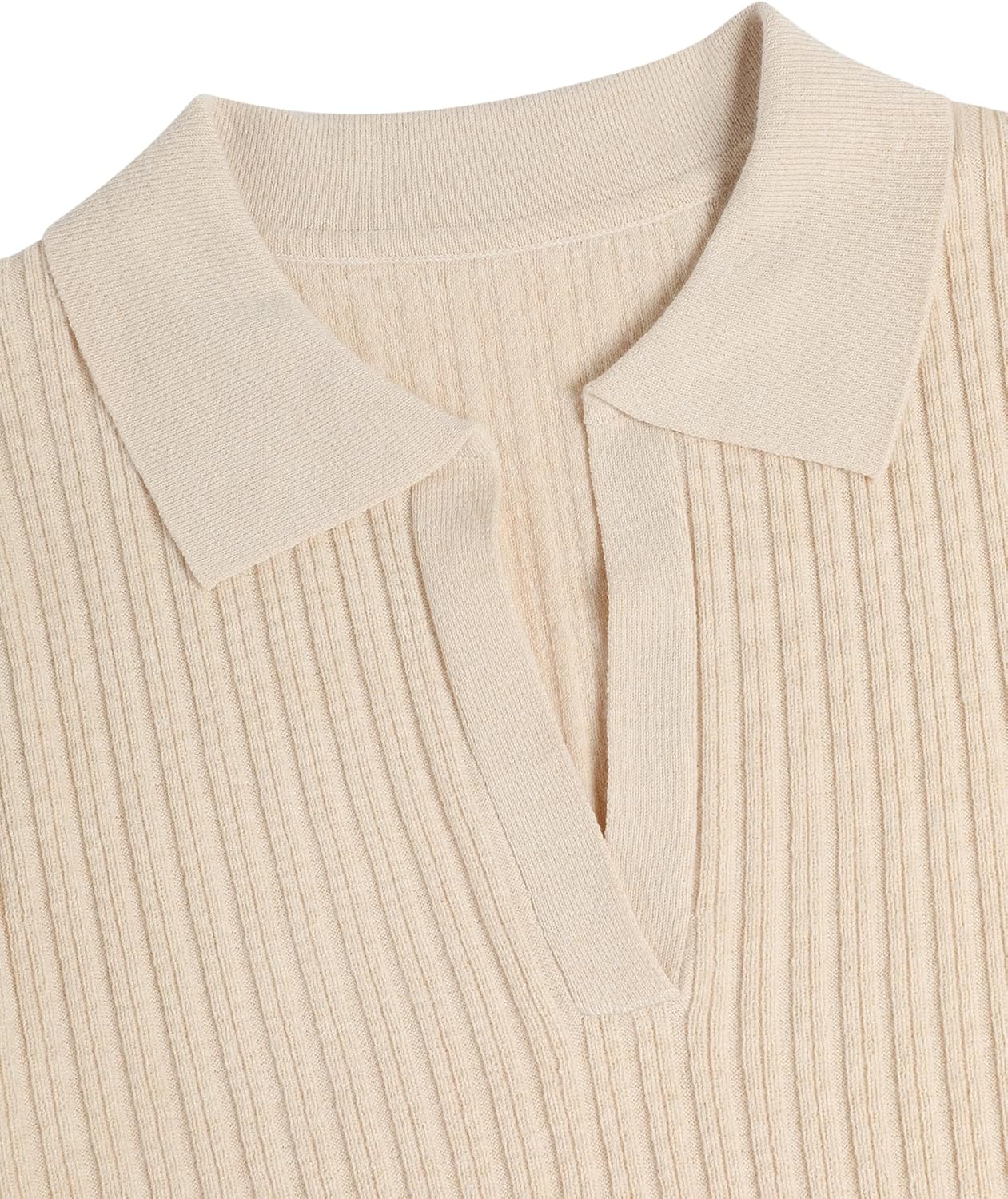 ZAFUL Women's Fall V Neck Sweater Collared Long Sleeve Polo Shirts Ribbed Knit 2025 Winter Pullover Tops - Image 6