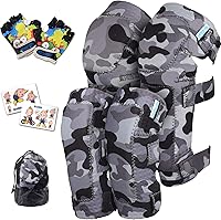 Vista 15 de Rodilleras y coderas para niños de estilo suave con guantes de bicicleta, equipo flexible resistente a los impactos para edades de 2 a 11 años