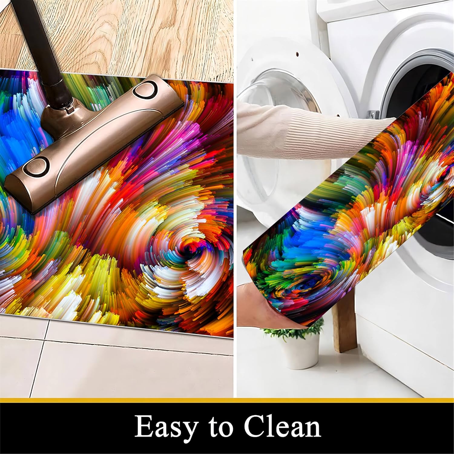 Abstract Area Rug,2x3ft,Abstract Ink Art Multicolor Stripes Background Rug,Modern Style Home Decor Colorful Carpet for Living Room, Bedroom,Kitchen,Bathroom Soft Non-Slip Machine Washable