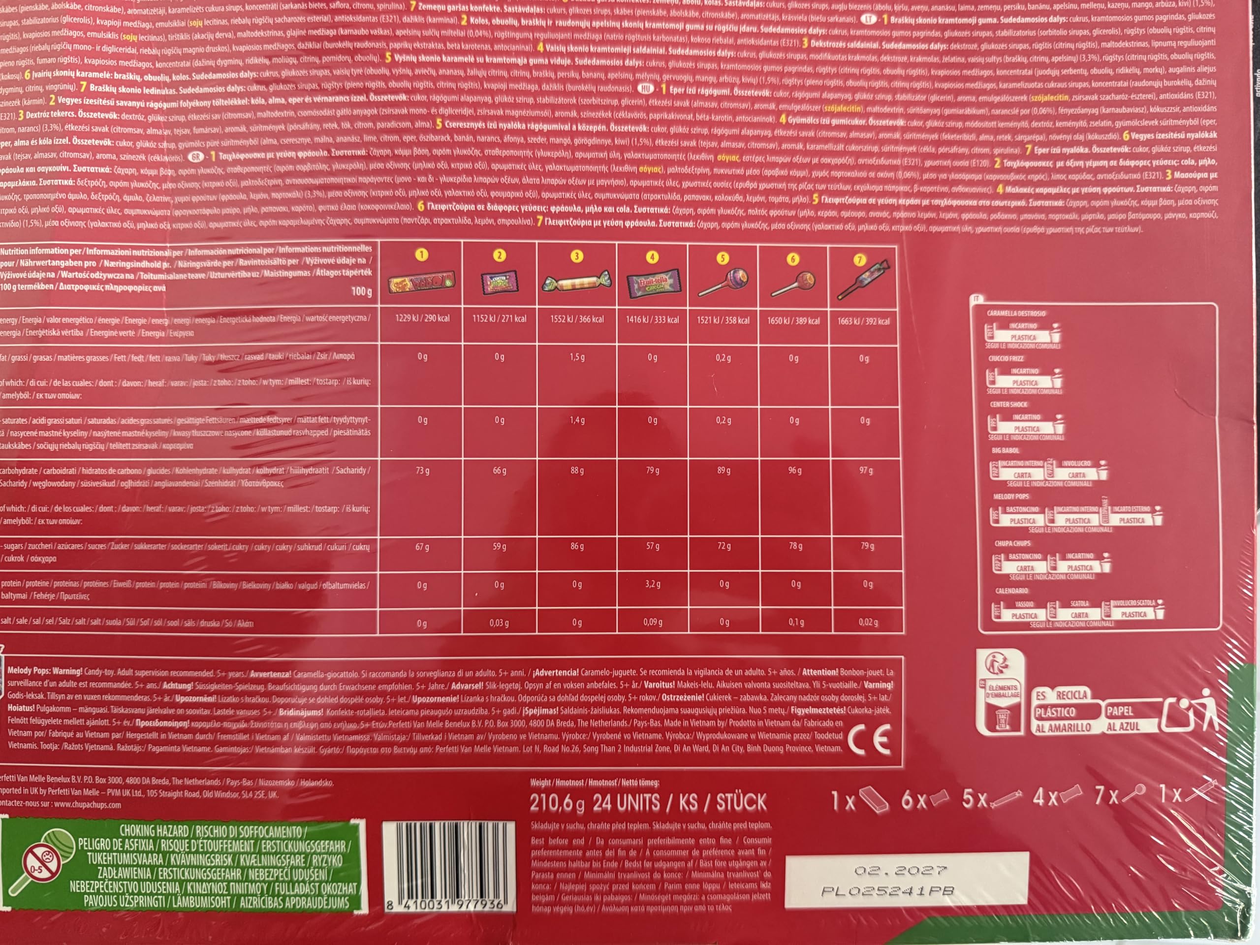 Calendario de Adviento Chupa Chups 2025 · 24 Dulces Divertidos con Sabores Clásicos · Incluye Tarjeta Personalizada Cia&Co · Regalo Original de Navidad para Niños y Familia · 210 grs