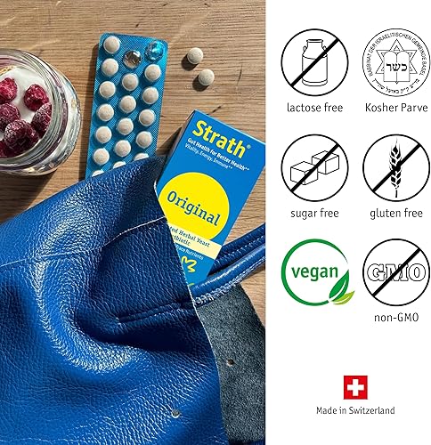 Miniatura 6 de Strath, Postbiótico de levadura herbaria fermentada  100 tabletas de suplemento nutricional diario  Apoya el metabolismo  Vegetariano  Sin lactosa