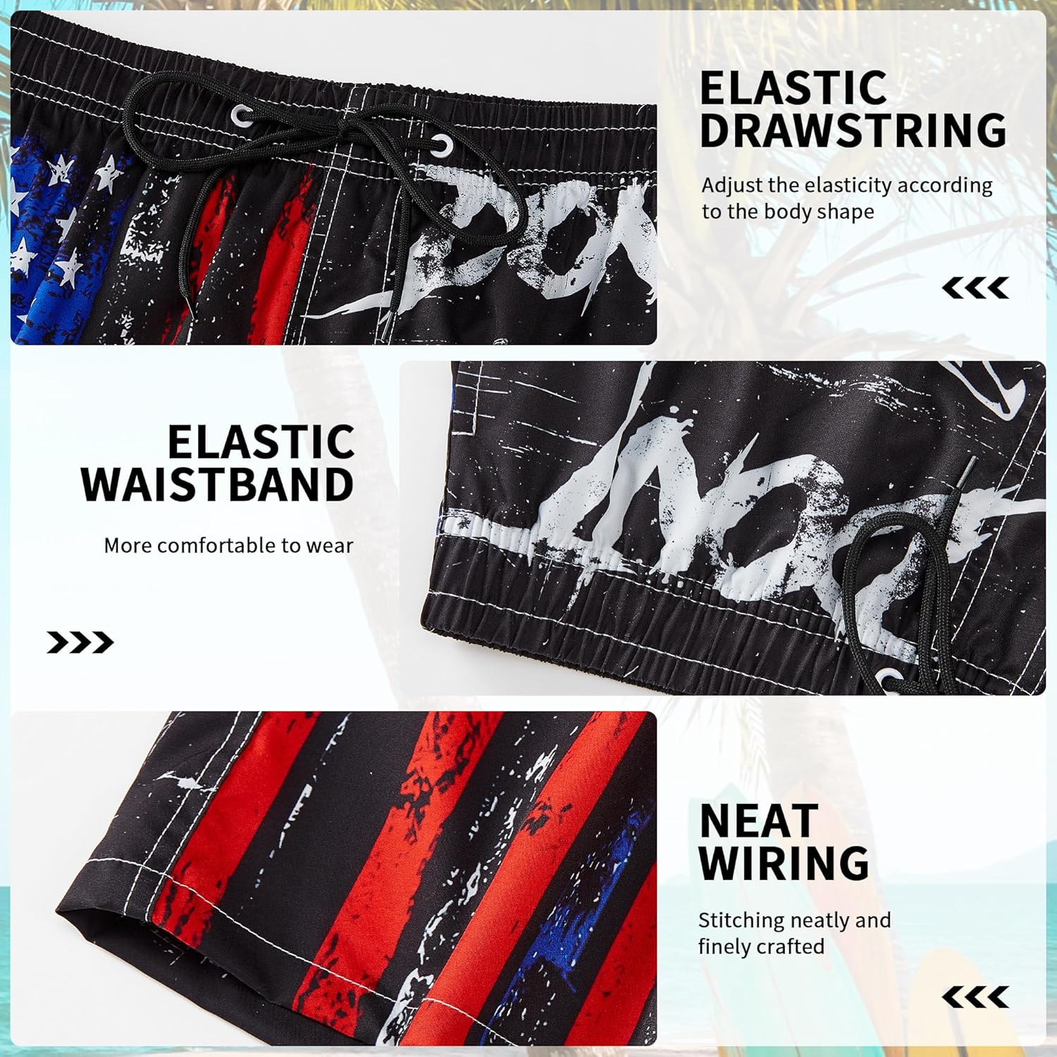 Mens Swim Trunks Quick Dry Board Shorts Bathing Suit for Men Beach Swimwear Breathable Surf Beach Shorts Swimwear - Image 4