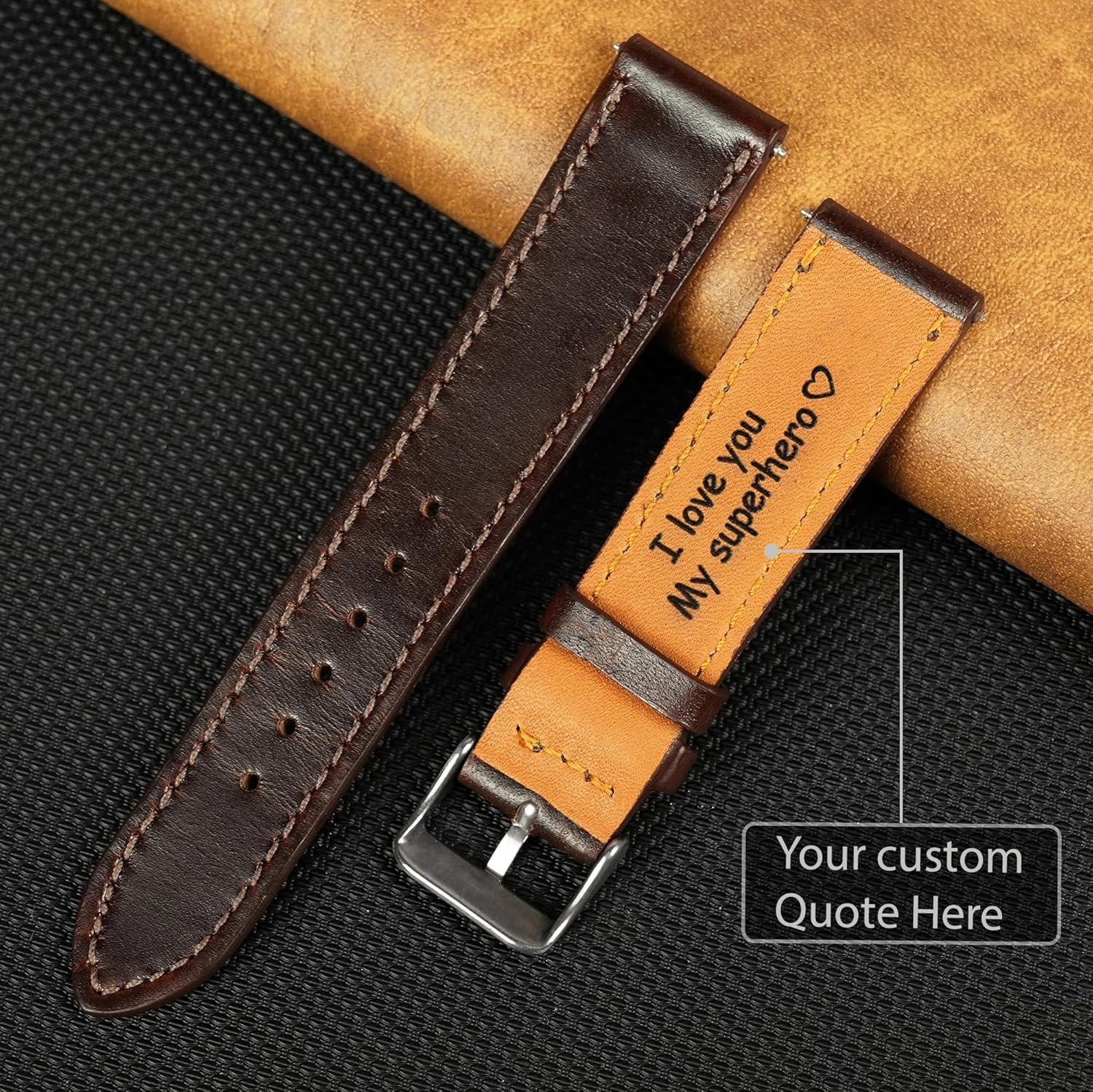 Vintage Leather Watch Band Quick Release Leather Strap For Men Women Handmade Extra Soft Watch Wrist Band Elegant Replacement Stainless Steel Strap 18mm 19mm 20mm 21mm 22mm