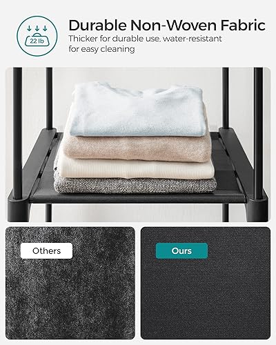 Miniatura 6 de SONGMICS Armario Guardarropa, Armario Portátil para Dormitorio, Riel de Ropa con Cubierta de Tela No Tejida, Organizador de Almacenamiento de Ropa,