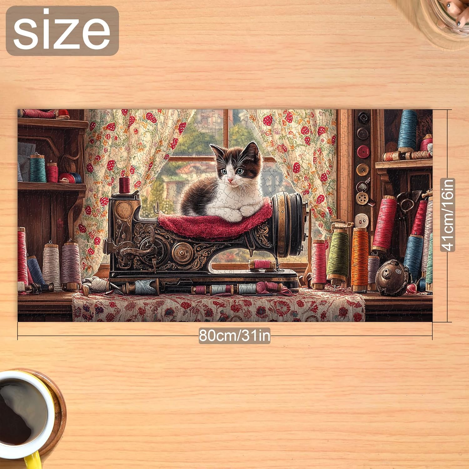 Cat Puzzles for Adults 1000 Pieces, Animal Paper Jigsaw Puzzles 1000 Pieces, Fun & Challenging Family Decoration Puzzle Great Gift Idea, Finished Size is 31.5 x 16.14 in