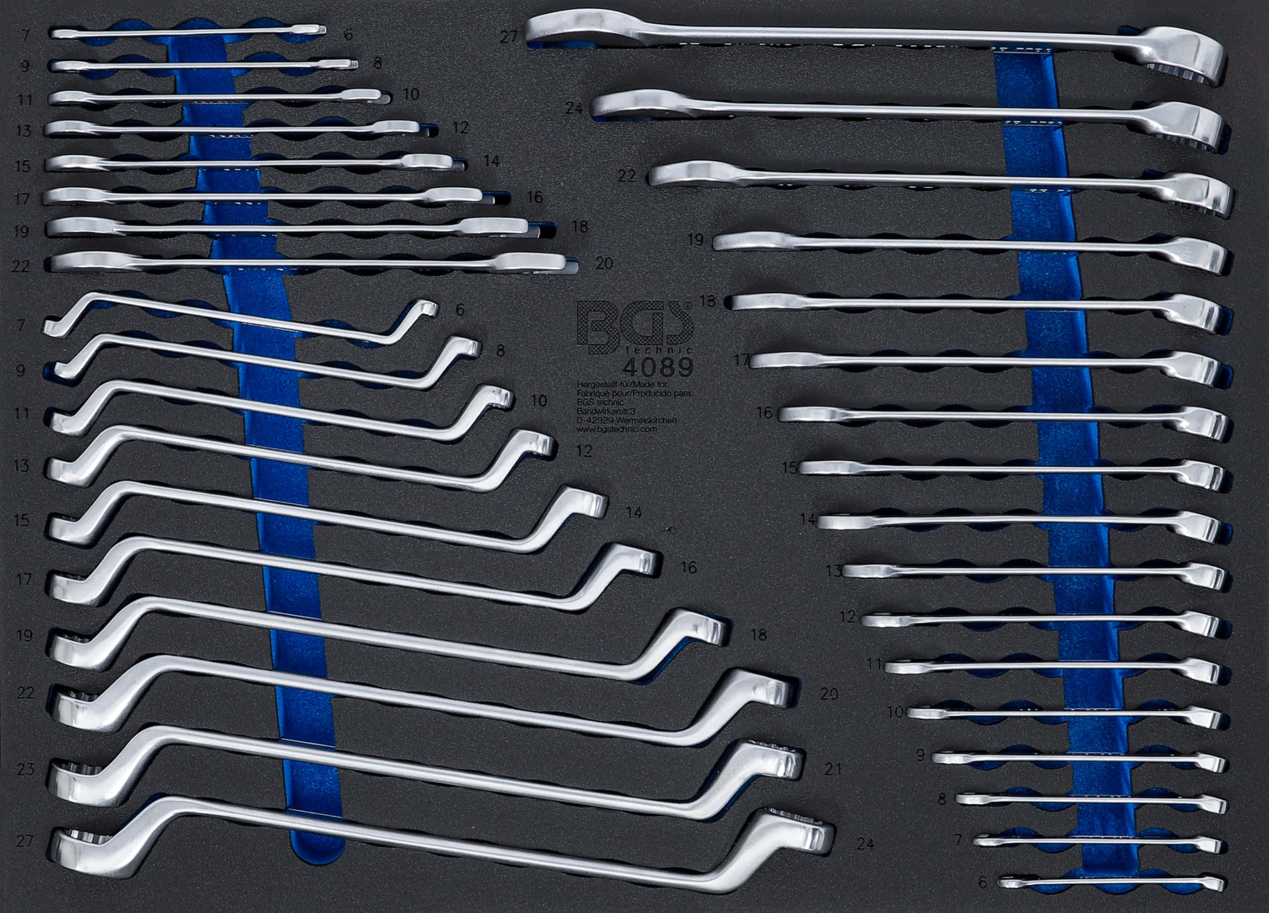 4089 | Tool Tray 3/3: Open End/Ring Spanners | 35 pcs.