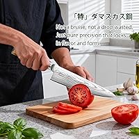 Vista 6 de Cuchillo de chef de Damasco, cuchillo de chef japonés de Damasco de 8 pulgadas con acero de alto carbono VG10, cuchillo de cocina profesional