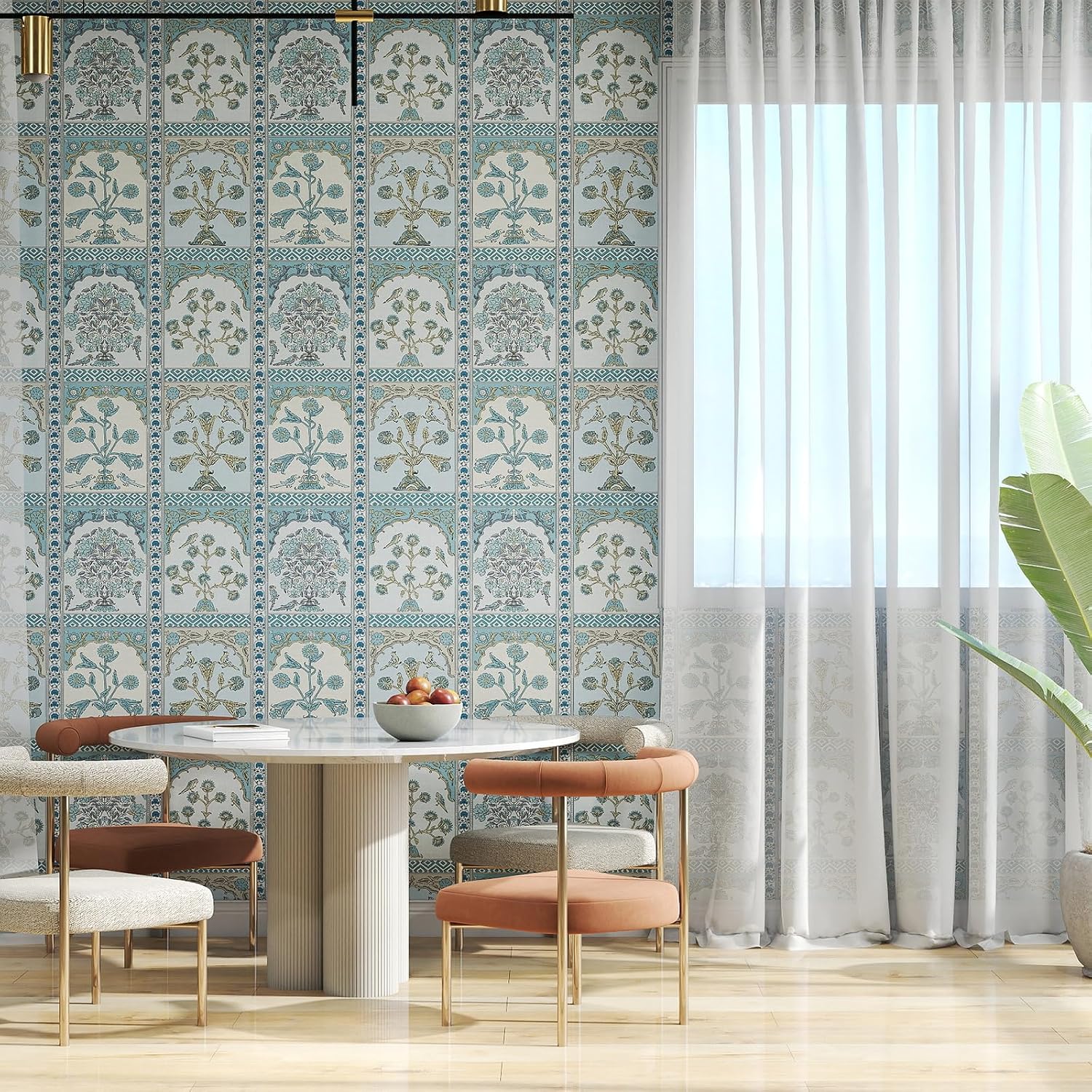 Kitico Vintage Peel and Stick Wallpaper, Scandinavian Self Adhesive Removable Contact Paper for Bedroom Living Room Accent Wall Farmhouse Decor 17" x 400"