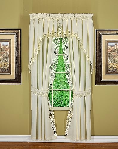 Miniatura 7 de Today's Curtain Annabelle Cenefa de macramé de 14 pulgadas, color crudo, 60 pulgadas de ancho x 14 pulgadas de largo