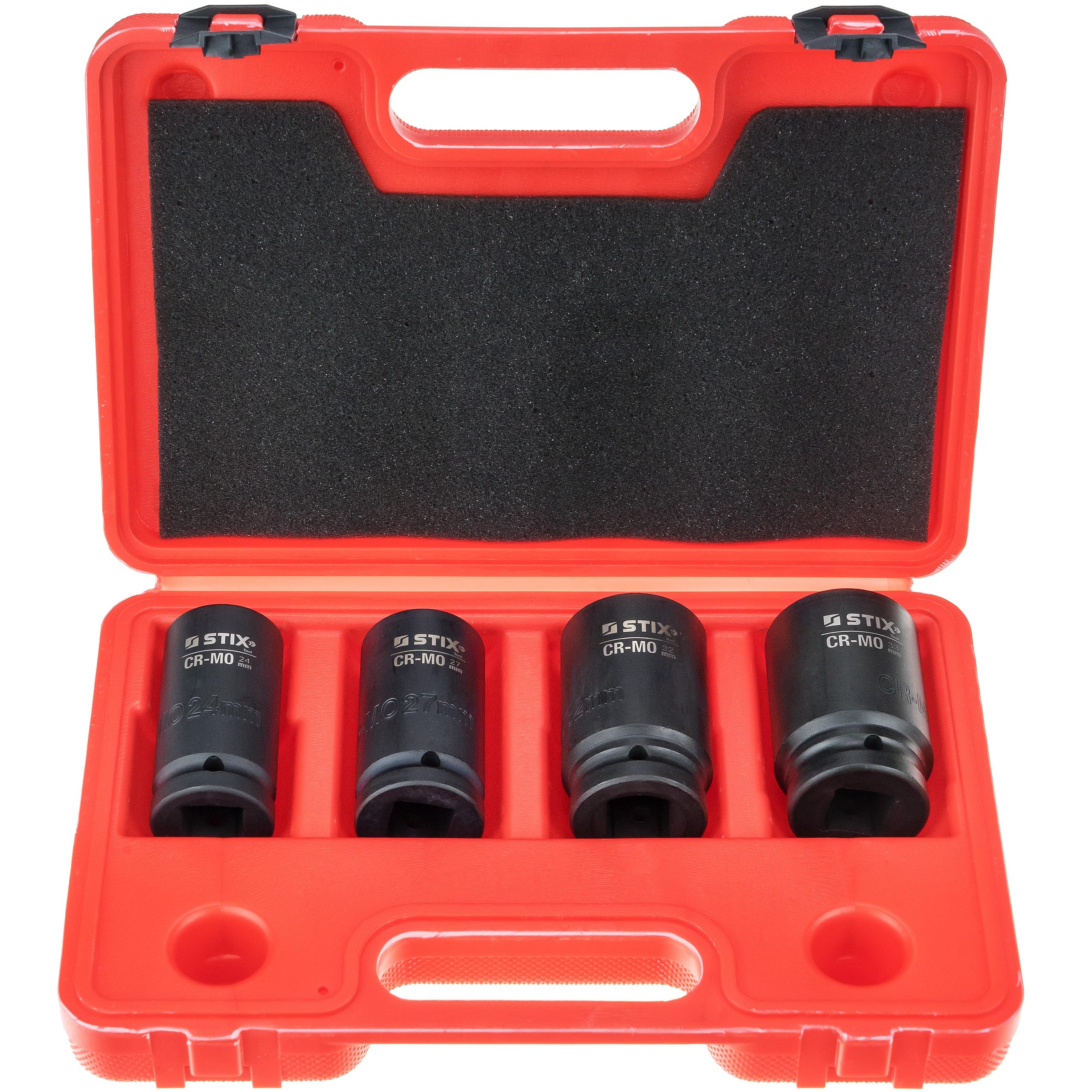 Avvitatore ad aria compressa 3/4" 2200 Nm + 4 bussole a percussione – Set professionale per camion e officina, meccanismo a doppio martello, dadi CR-MO