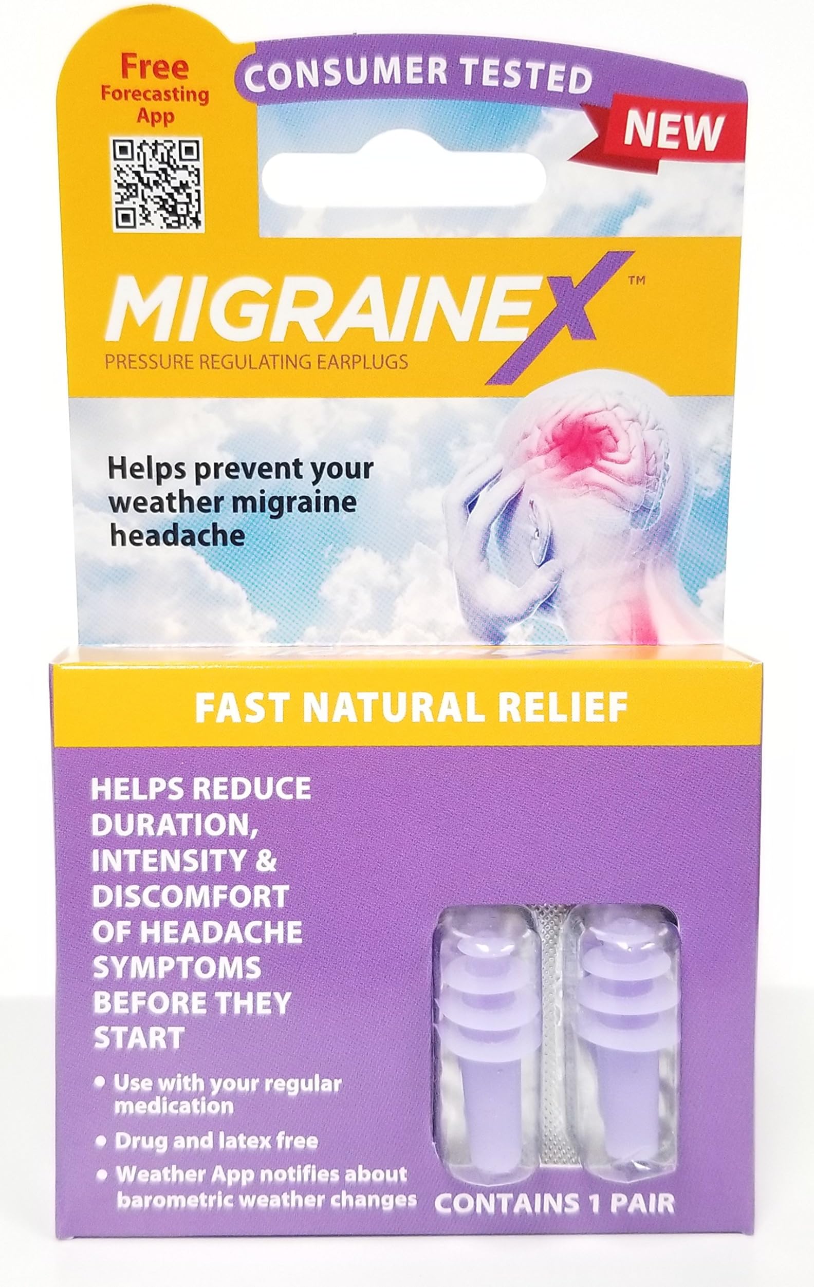 2 Pair Value Pack MigraineX Developed to Help Prevent Weather Related discomfort Before it Starts, Download Free Alert app