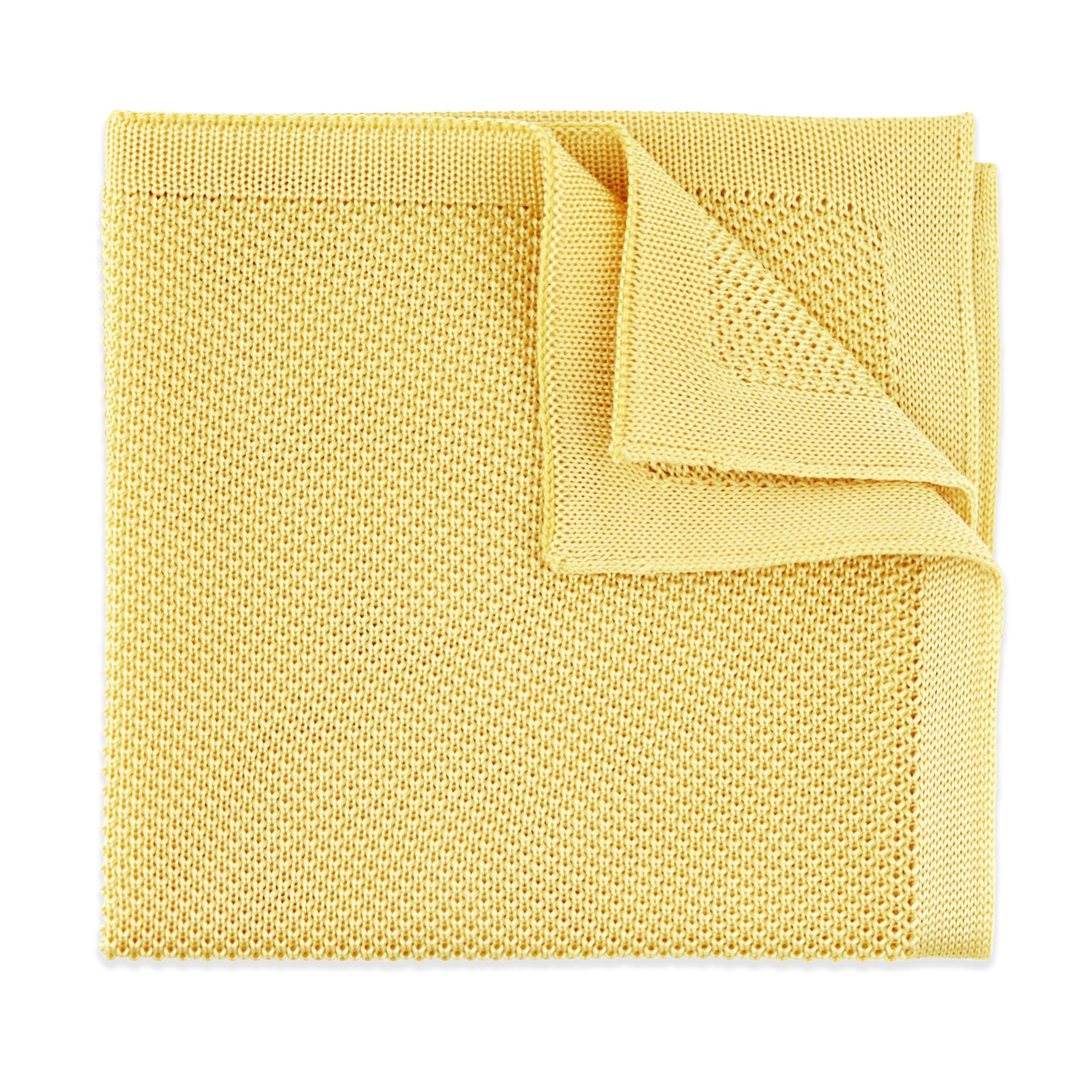 The Gents Lab Men's Pastel Yellow 100% Polyester Knitted Pocket Square (Pastel Yellow)