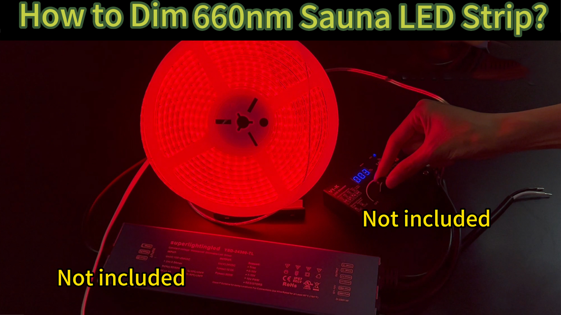 Image of 660nm Red Light Sauna LED Strip, Heat-Resistant IP68 Waterproof Flexible LED Tape Light, 24V 600 LEDs 5m /16.4Ft for Relaxation and General Lighting Use (660nm Red)
