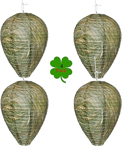 Outward Creations - Señuelo de nido de avispas - Paquete de 4 - Nido falso seguro