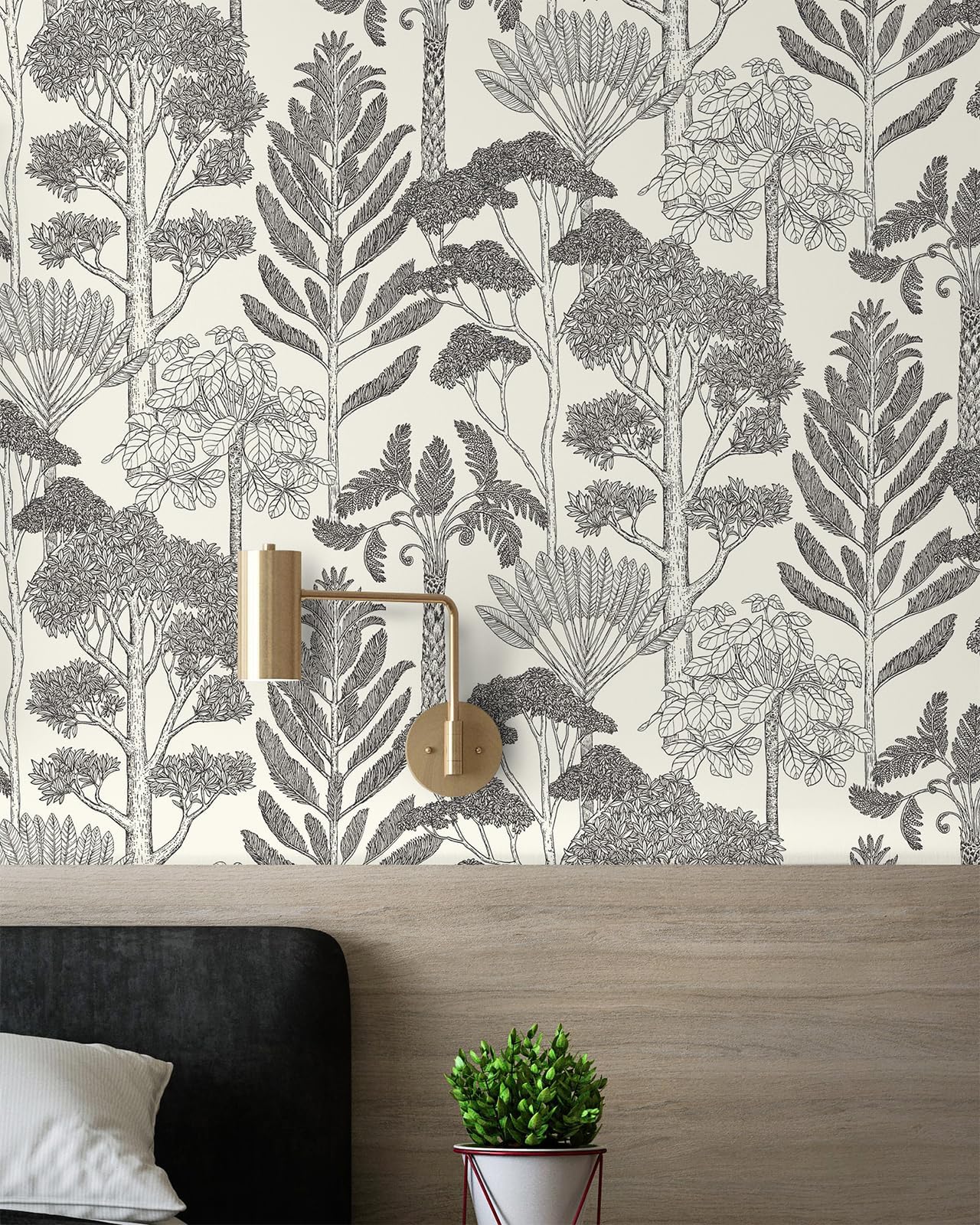 Amazon.com: Lativo Forest Floral Wallpaper Peel and Stick Wallpaper for ...