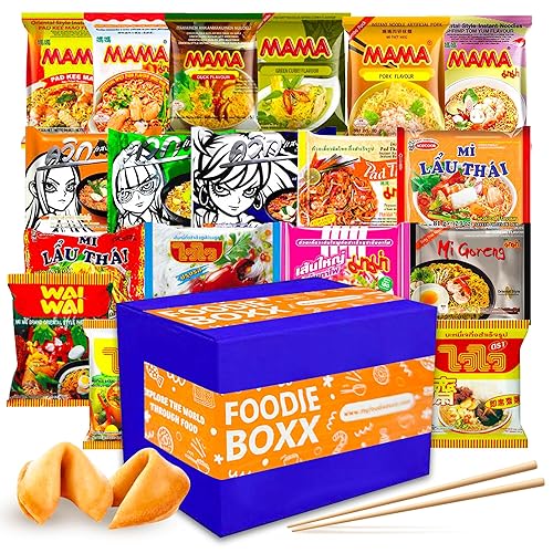 Paquete variado de fideos ramen instantáneos originales con 2 galletas y palillos de la fortuna (tailandés)
