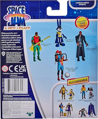 Miniatura 4 de Moose Toys- Space Jam: A New Legacy, figura de acción Baller, Lebron James de 5 pulgadas (Robin).