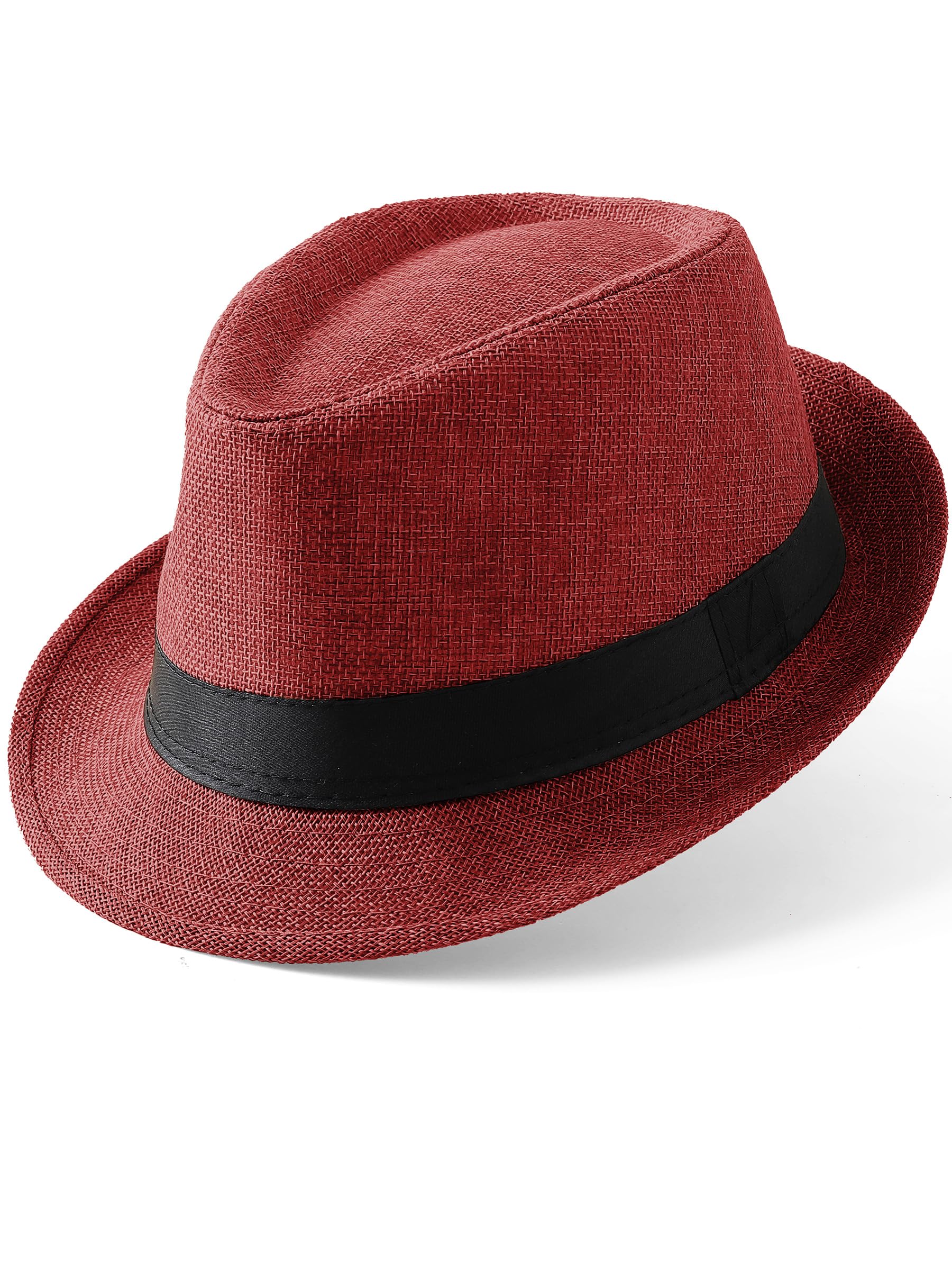 BABEYOND Men's 1920s Short Brim Trilby Fedora Hat
