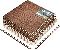 Vista 16 de Sorbus Losetas de suelo de madera veteada, esteras de espuma EVA entrelazadas, losetas de 3/8" de grosor para suelos de madera, esteras de ejercicio