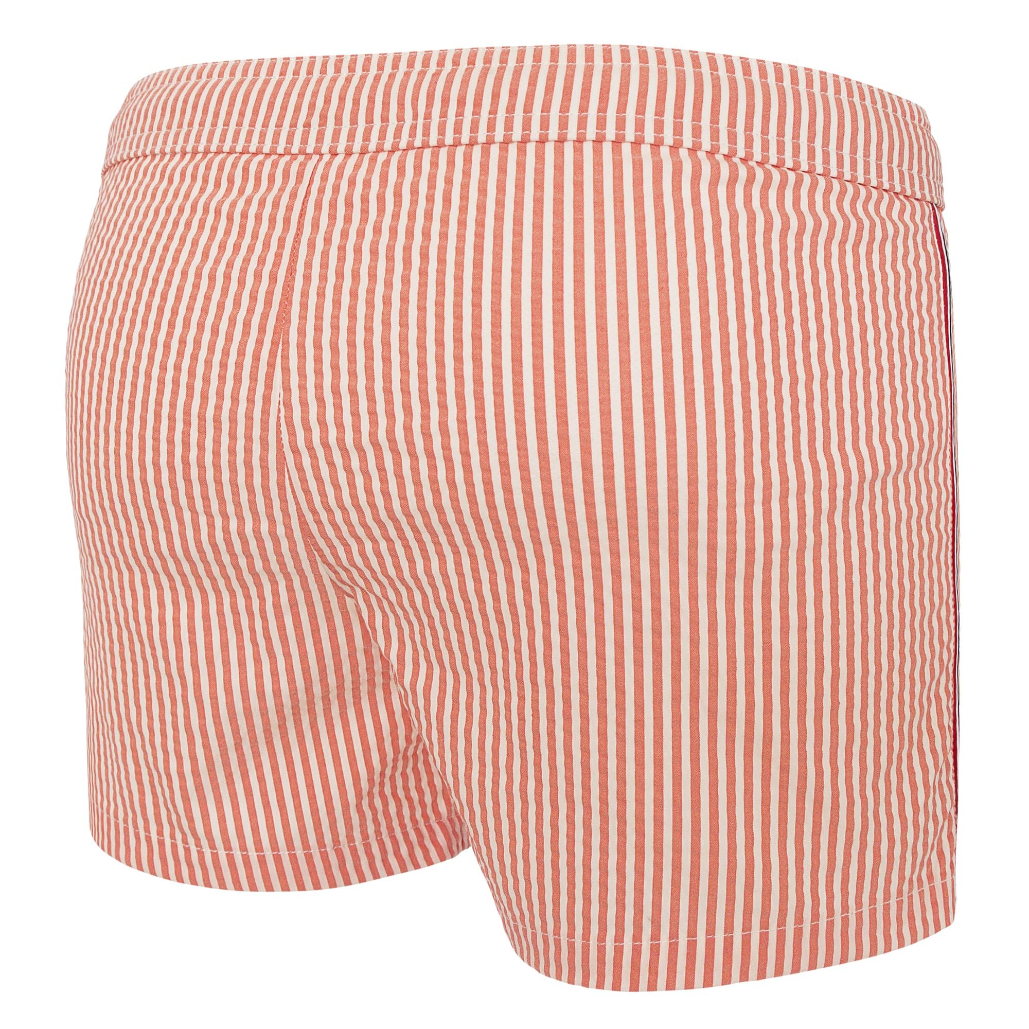 Badehose für Herren, kurz und eng anliegend, gestreift, Blau oder Orange – Octave 2601