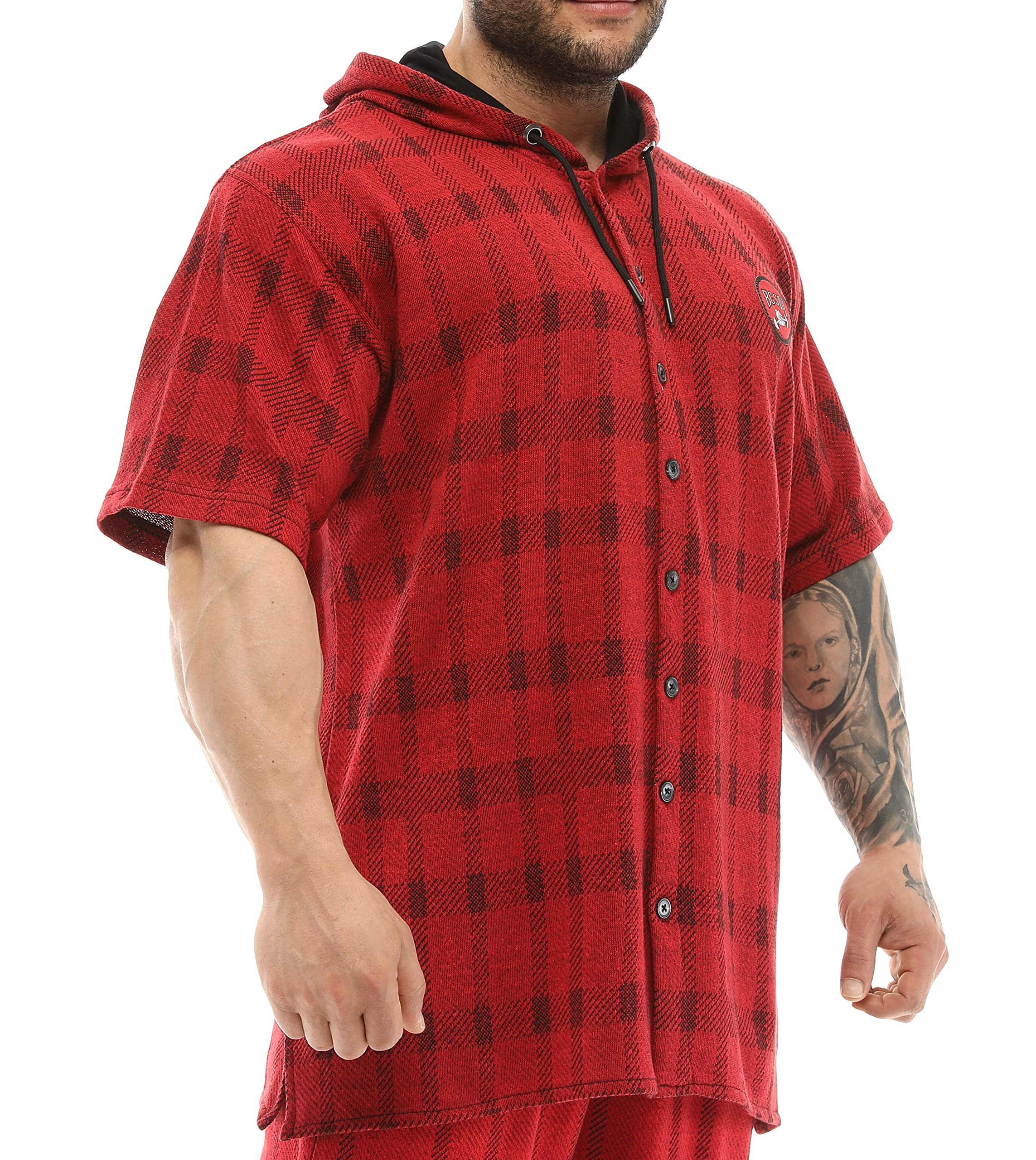 BIG SAM SPORTSWEAR COMPANY Herren Oversize Hooded Active Shirt