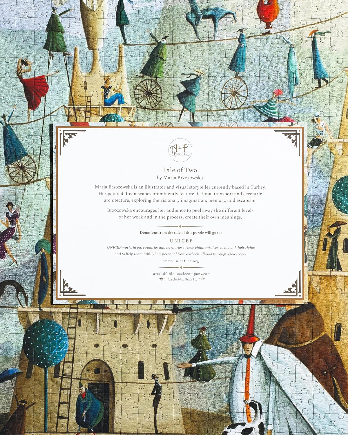 Art & Fable Puzzle Company Tale of Two by Maria Brzozowska, 500 Piece Fine Artwork Premium Adult Jigsaw Puzzle