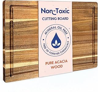 Non Toxic Wood Cutting Board - Conditioned with Natural Beeswax Flaxseed...