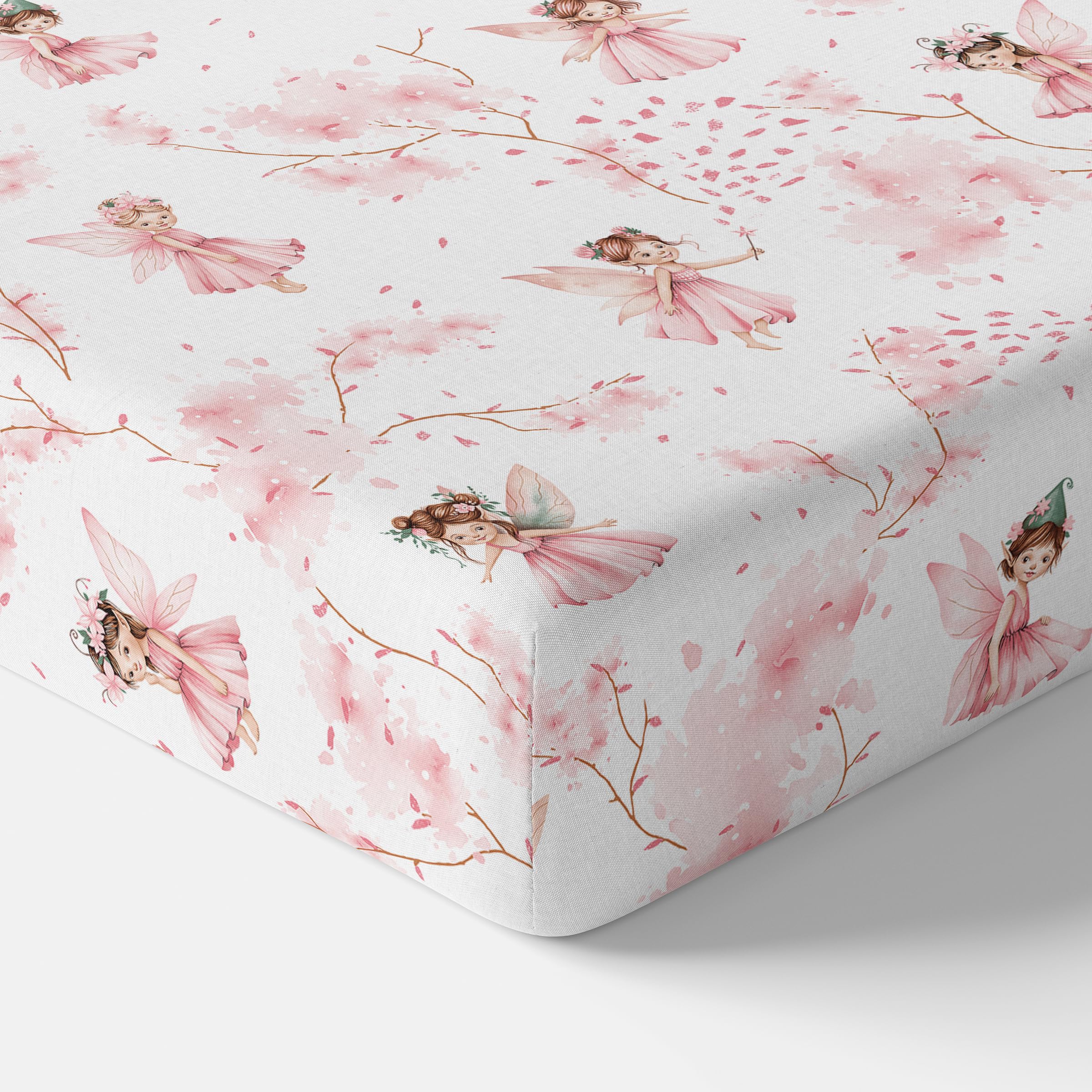 Baby Comfort 100% Cotton Fitted Sheet to fit 100x50 cm Baby Mini Cot (Fairies)