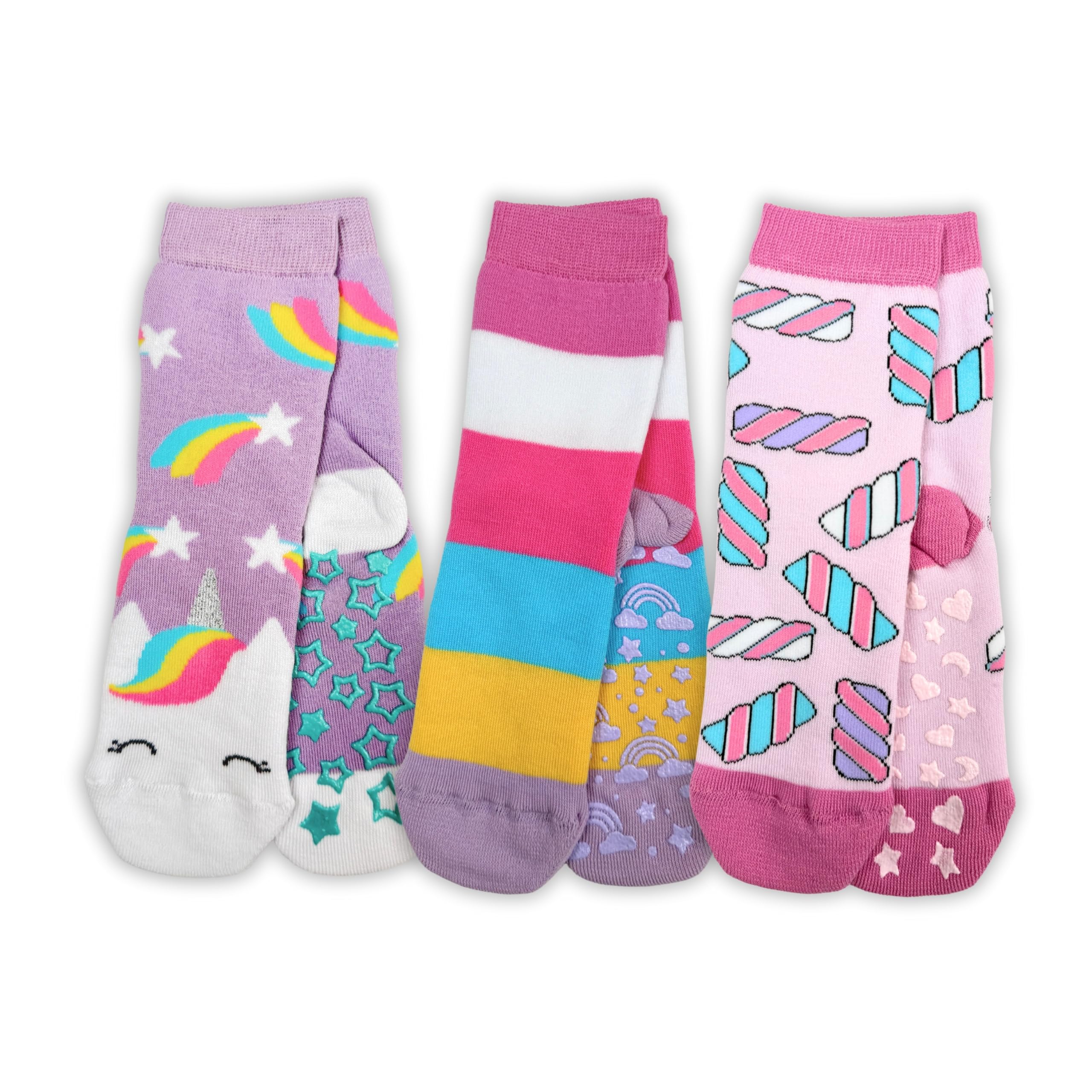 LEON D'ORO Calcetines de niña antideslizantes de algodón para niña, ABS, escuela, casa, hinchables, fabricados en Italia
