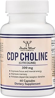 CDP Choline (Citicoline) Supplement, Pharmaceutical Grade, Made in USA (60 Capsules 300mg)