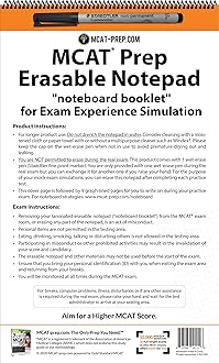 MCAT Prep Erasable Notepad/Whiteboard (noteboard booklet) with Staedtler Marker for Exam Experience Simulation