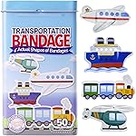 BioSwiss Bandages, Transportation Shaped Self Adhesive Bandage Set, Latex Free, Sterile Wound Care, 50 Count