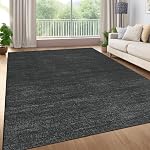 GarveeHome 5x7 Modern Solid Area Rug for Living Room Bedroom Contemporary Minimalist Throw Floor Cover Non-Slip Low Pile Carpets Ivory Simple Area Rug for Dining Room Nursery Room Dorm Home