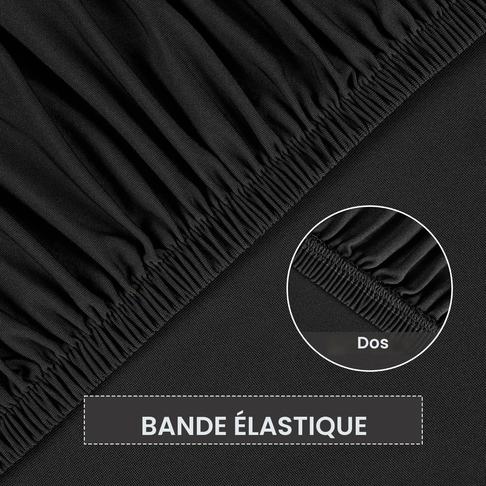 Alishomtll Lot de 6 housses de chaise extensibles avec accoudoirs - Noir