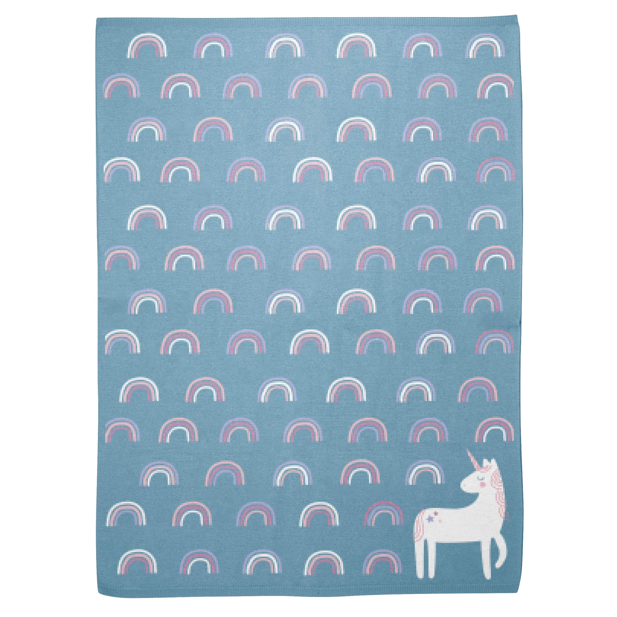 Couverture tricotée Licorne Stephen Joseph pour lit enfant