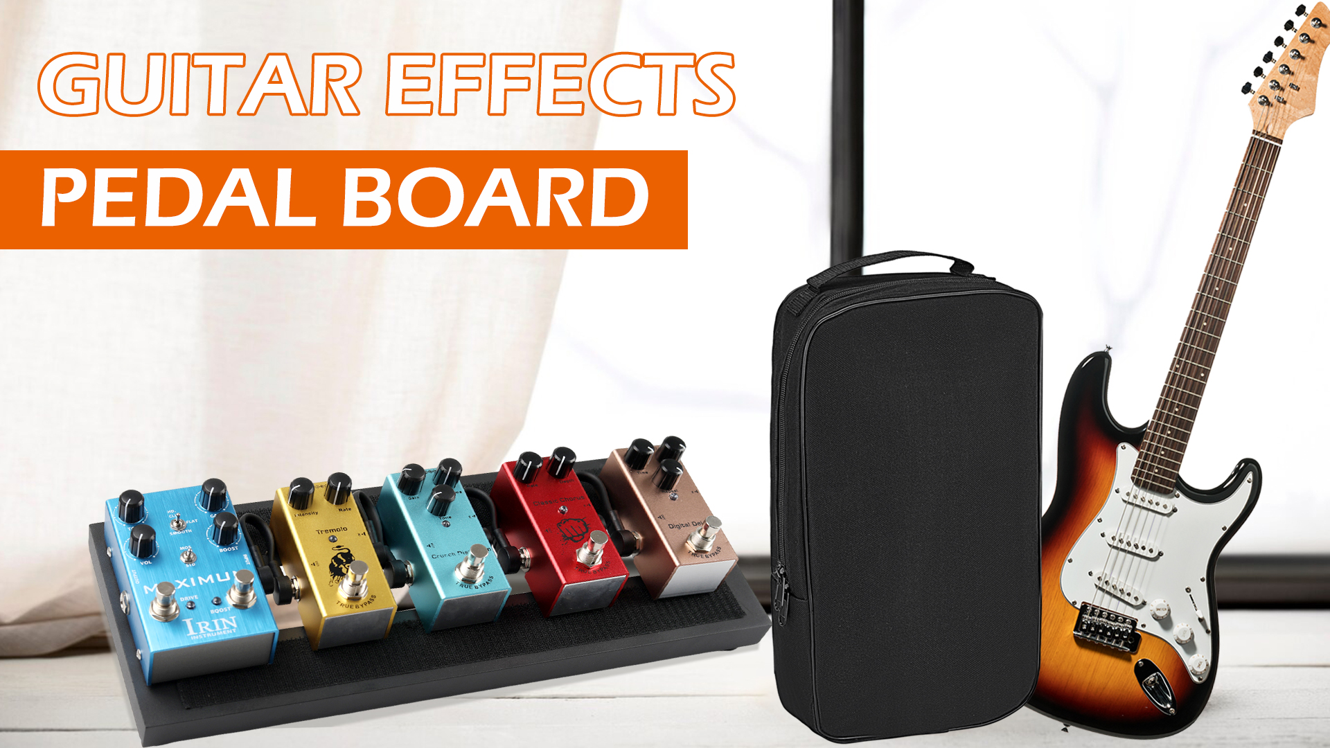 GOGHOST Small Guitar Pedal Board Aluminum Alloy pedalboards 15x5.7x1.18