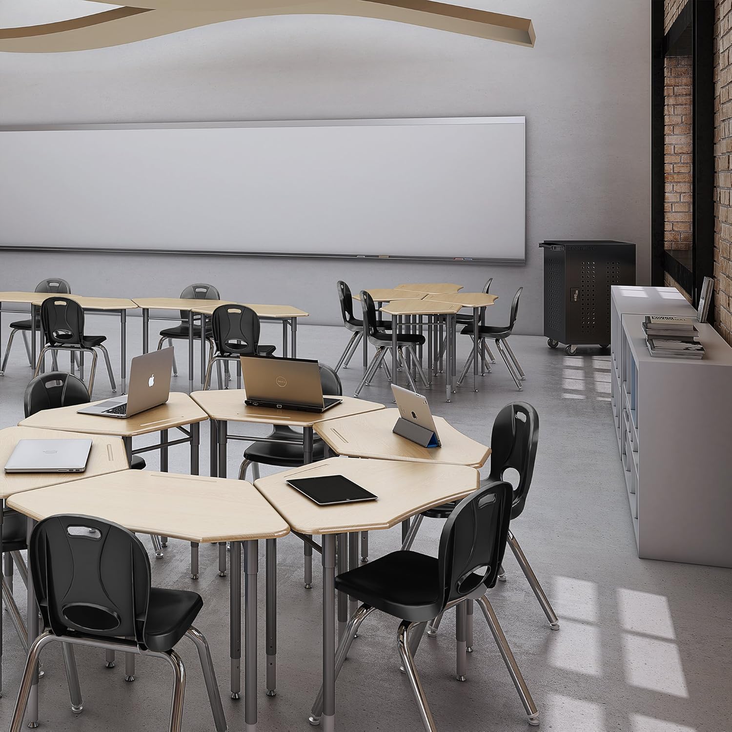 Learniture Structure Series School Chair, 16" Seat Height, Black, LNT-116-CSW-BK (Pack of 4): Industrial & Scientific