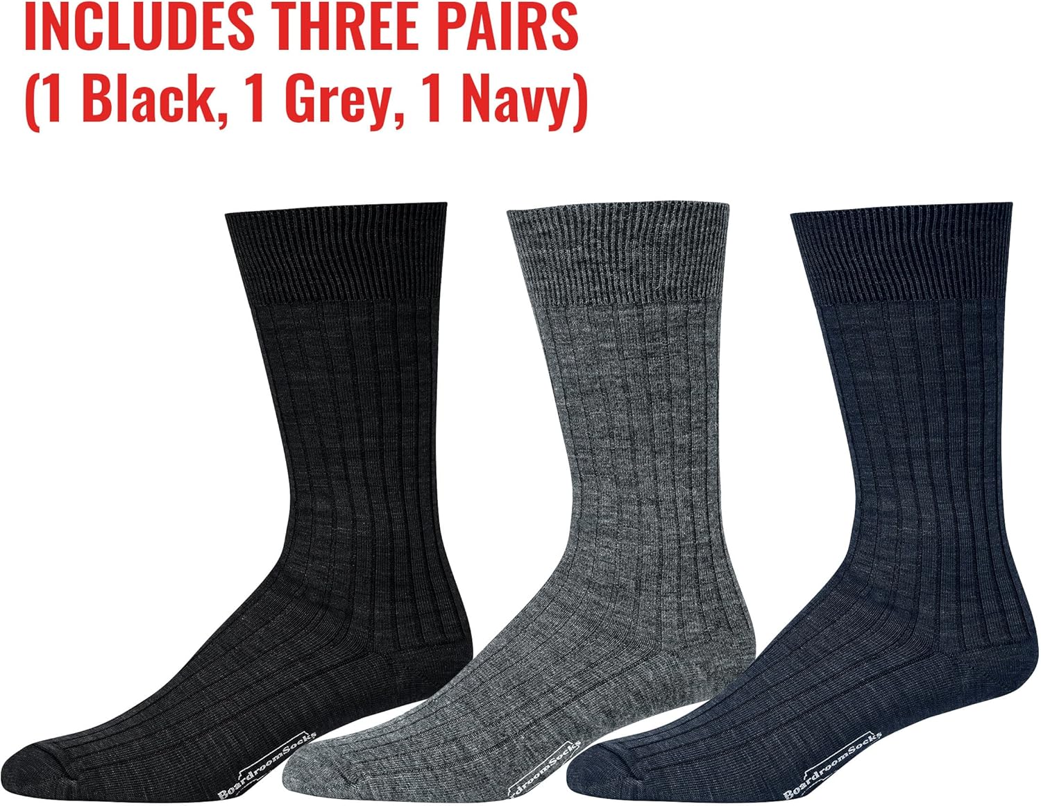 BoardroomSocks Merino Wool Mid-Calf Dress Socks for Men, Ribbed Dress Socks - Image 7