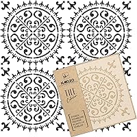 Vista 19 de LAMEGO - Plantilla de plástico reutilizable para azulejos, geométricos marroquíes, pared de suelo (17.7 x 17.7 in)