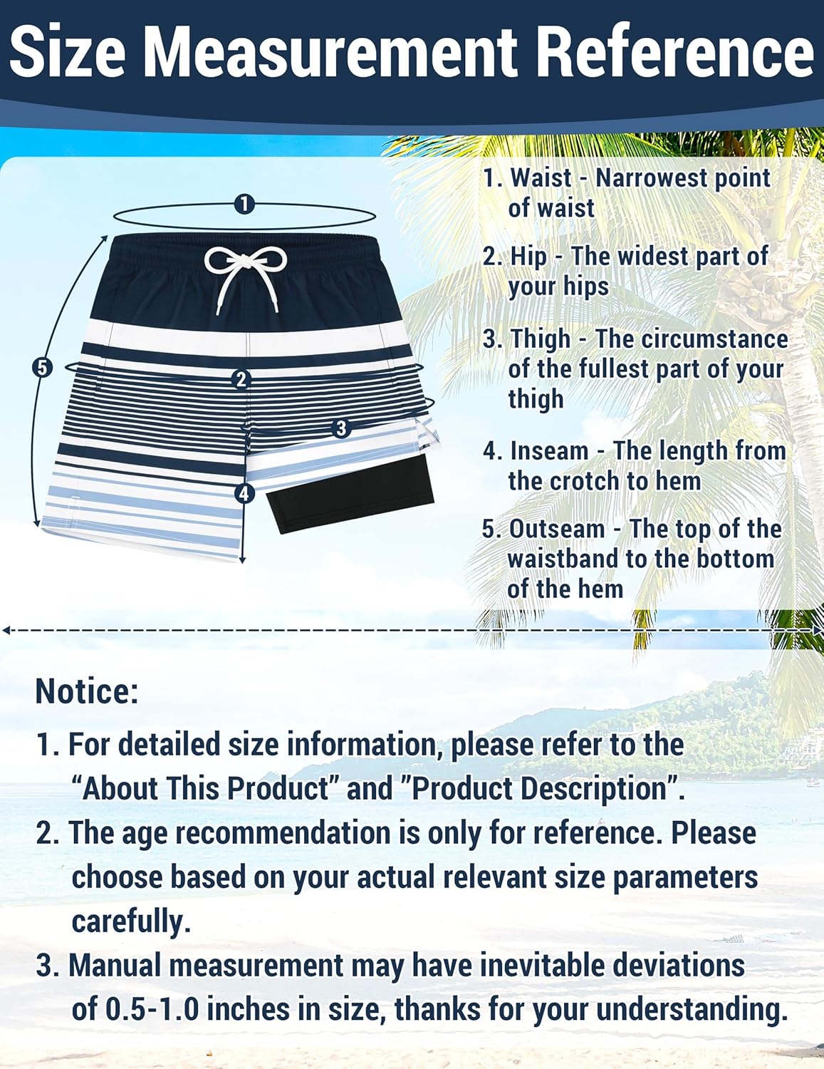 Olreco Mens Swim Trunks with Compression Liner 7" Quick Dry Mens Bathing Suit Men Swim Shorts Men Board Shorts Men's Swimwear - Image 6