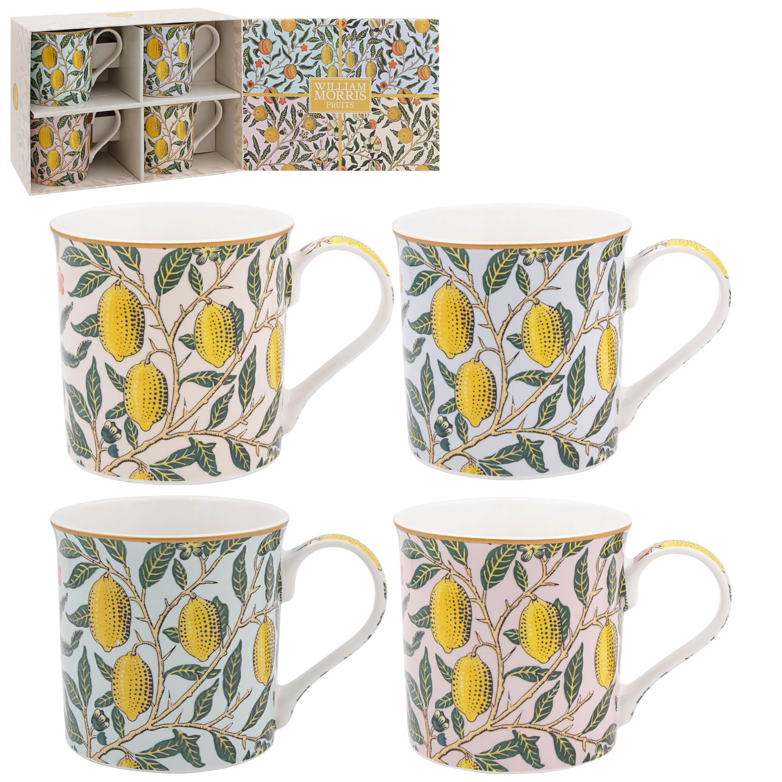 The Leonardo Collection Wm. Morris Fruits Mugs Set of 4 x 300ml