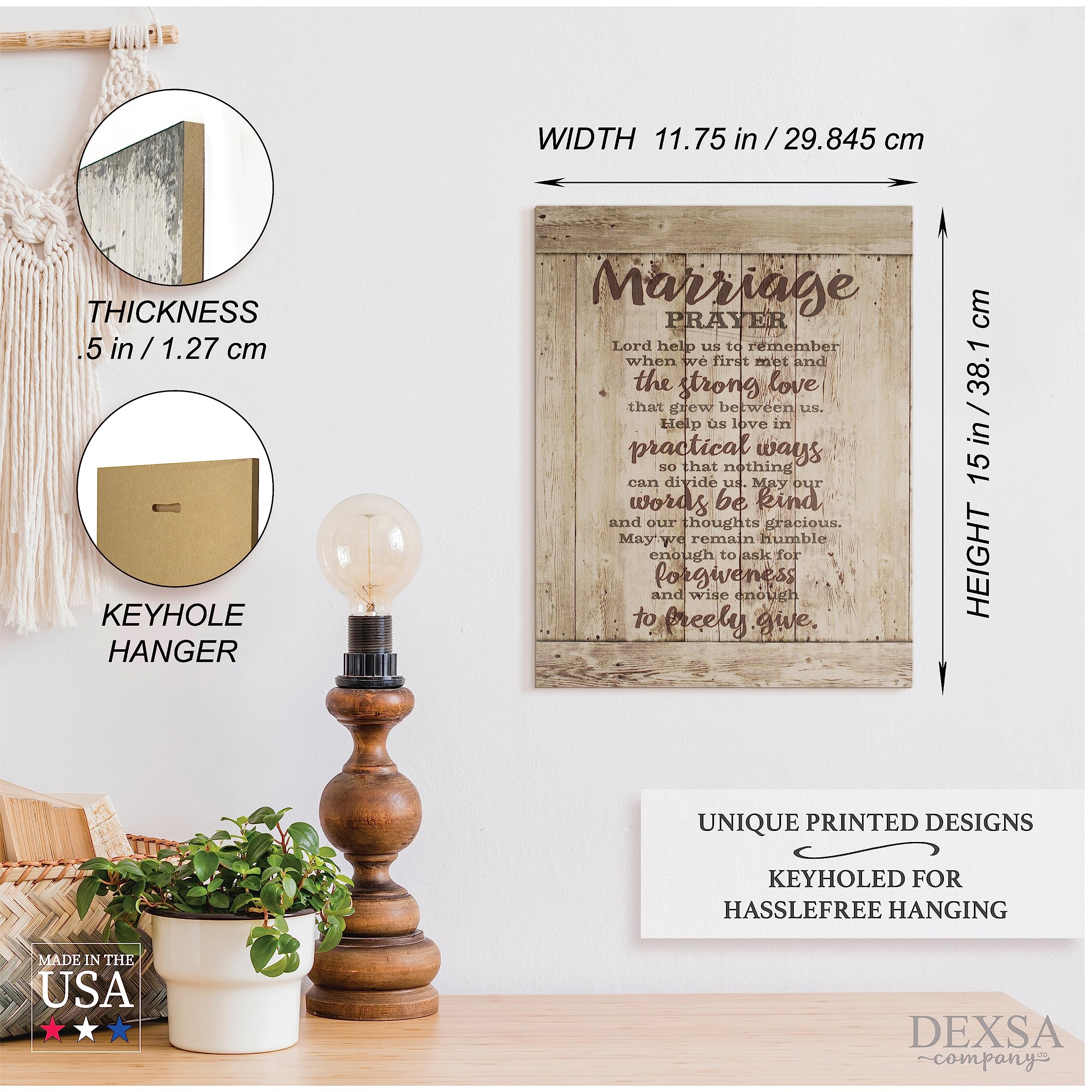 Placa de madera con frase inspiradora de matrimonio, 29,8 x 38,1 cm, marco vertical elegante, decoración para colgar en la pared | Lord, ayúdanos a recordar cuando nos encontramos por primera vez |