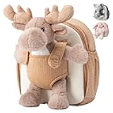 Hug & Go™ Reindeer Toddler Backpack – Soft Plush Bag with Take-Along Toy for Kids Aged 2–4 | Ideal for Daycare | Travel & Birthday Gifts